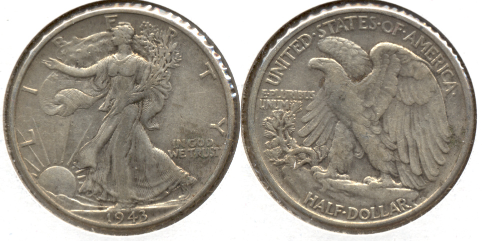 1943 Walking Liberty Half Dollar EF-40 d