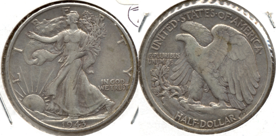 1943 Walking Liberty Half Dollar EF-40 f
