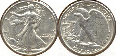 1943 Walking Liberty Half Dollar EF-45