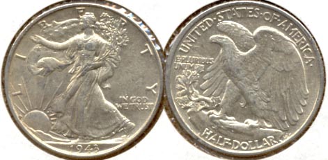 1943 Walking Liberty Half Dollar EF-45 a