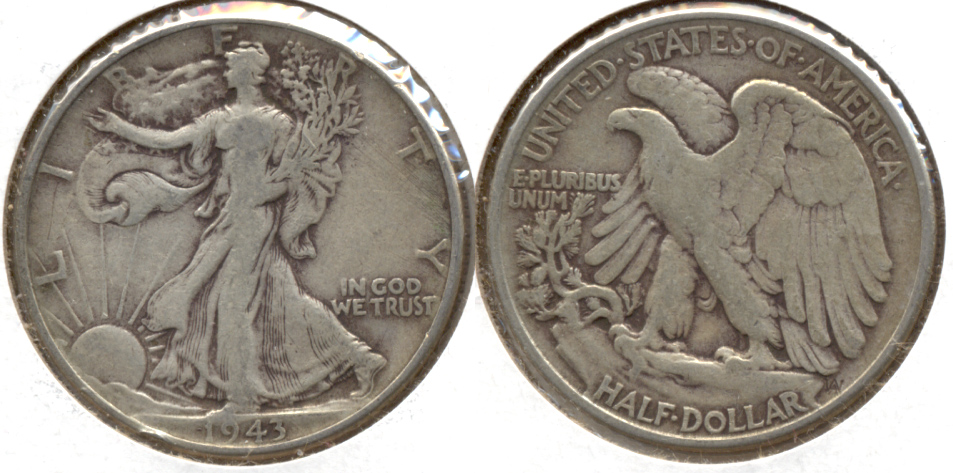 1943 Walking Liberty Half Dollar Fine-12 a