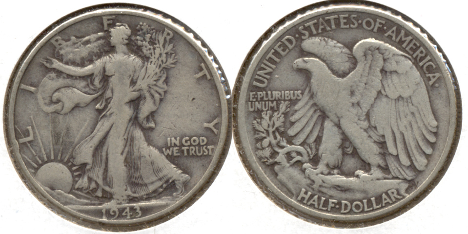 1943 Walking Liberty Half Dollar Fine-12 b
