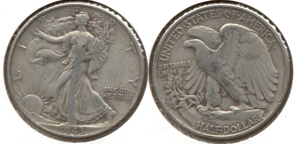 1943 Walking Liberty Half Dollar Fine-12 e