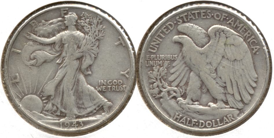 1943 Walking Liberty Half Dollar Fine-12 g