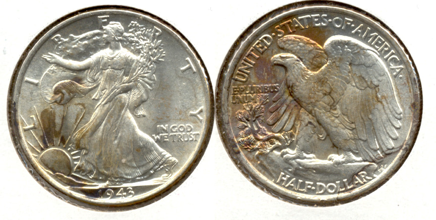1943 Walking Liberty Half Dollar MS-60 d