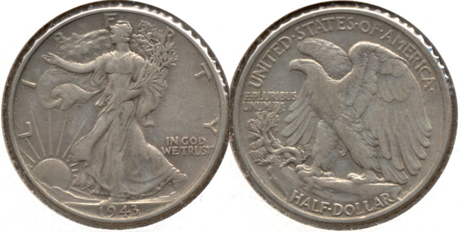 1943 Walking Liberty Half Dollar VF-20 a