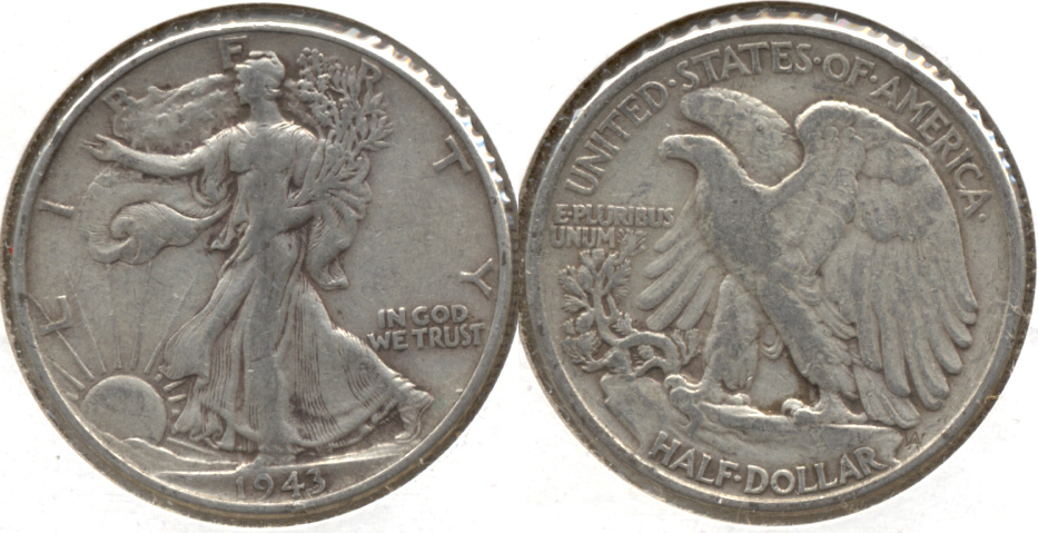 1943 Walking Liberty Half Dollar VF-20 c