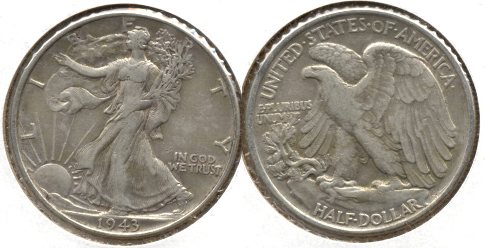 1943 Walking Liberty Half Dollar VF-20 g