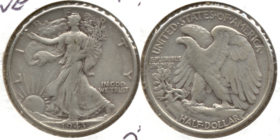 1943 Walking Liberty Half Dollar VF-20 l
