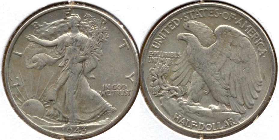 1943 Walking Liberty Half Dollar VF-20 n
