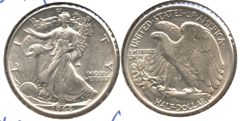 1944 Walking Liberty Half Dollar AU-53 #b