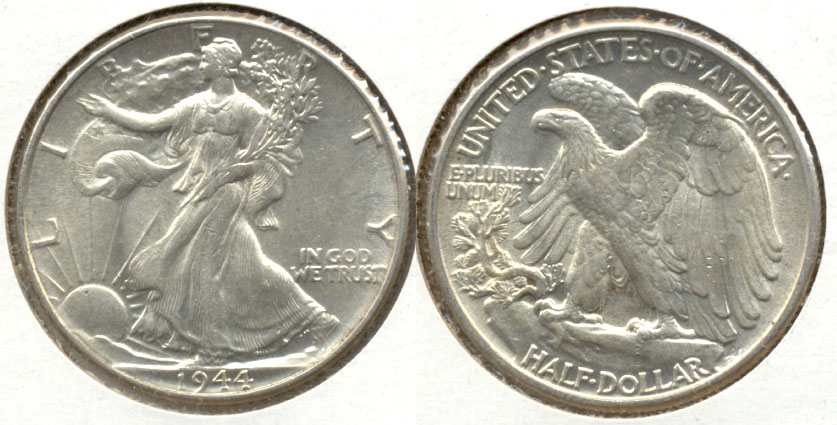 1944 Walking Liberty Half Dollar AU-55 f