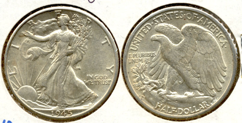 1945-D Walking Liberty Half Dollar AU-50 b