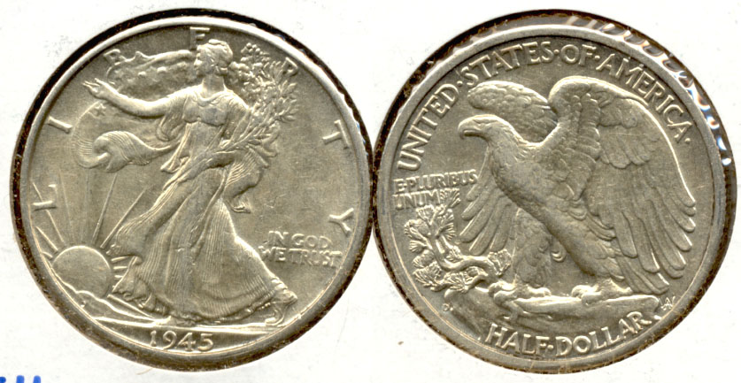 1945-D Walking Liberty Half Dollar AU-50 g