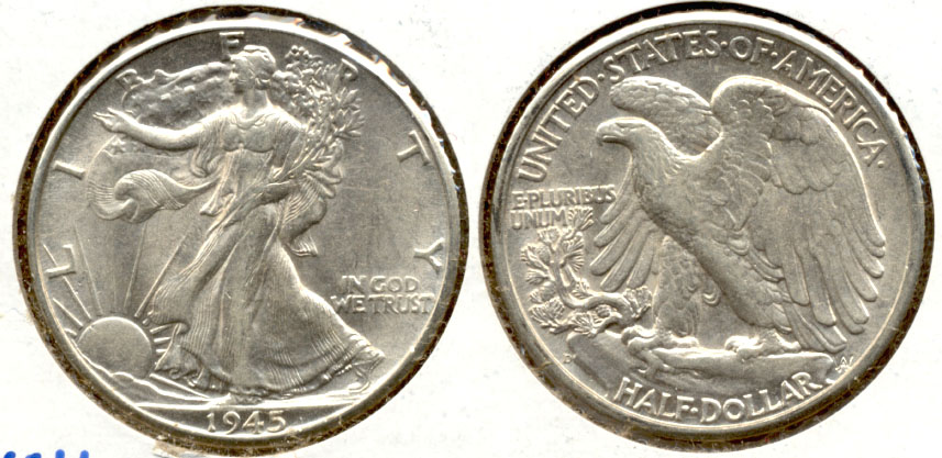 1945-D Walking Liberty Half Dollar AU-50 h