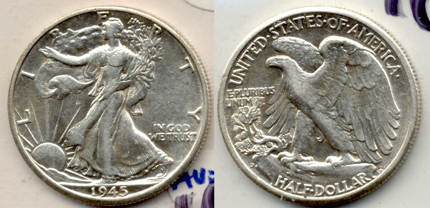 1945-D Walking Liberty Half Dollar AU-50 i
