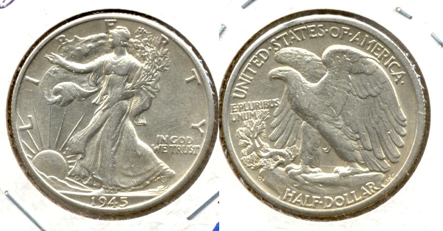 1945-D Walking Liberty Half Dollar AU-50 s