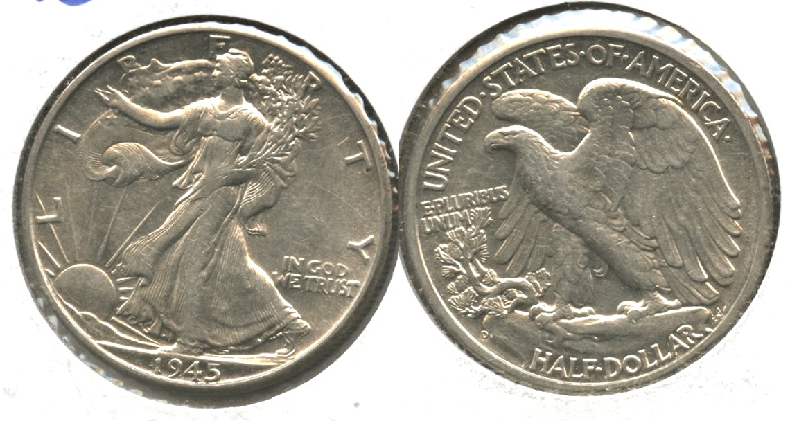 1945-D Walking Liberty Half Dollar AU-50 #t