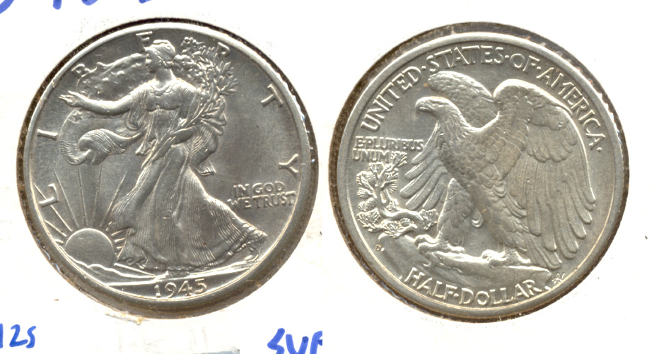 1945-D Walking Liberty Half Dollar AU-58