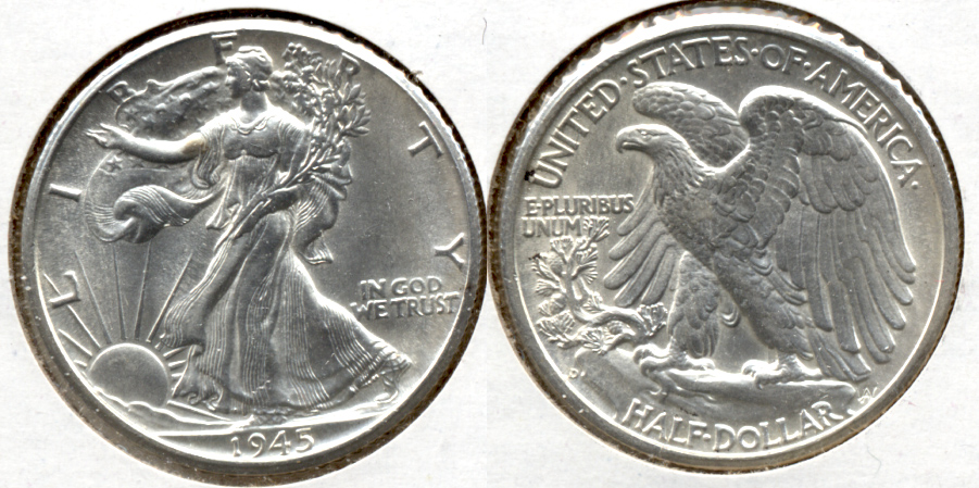 1945-D Walking Liberty Half Dollar MS-60 b