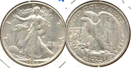 1945-S Walking Liberty Half Dollar AU-50