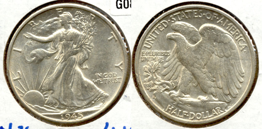 1945-S Walking Liberty Half Dollar AU-50 h