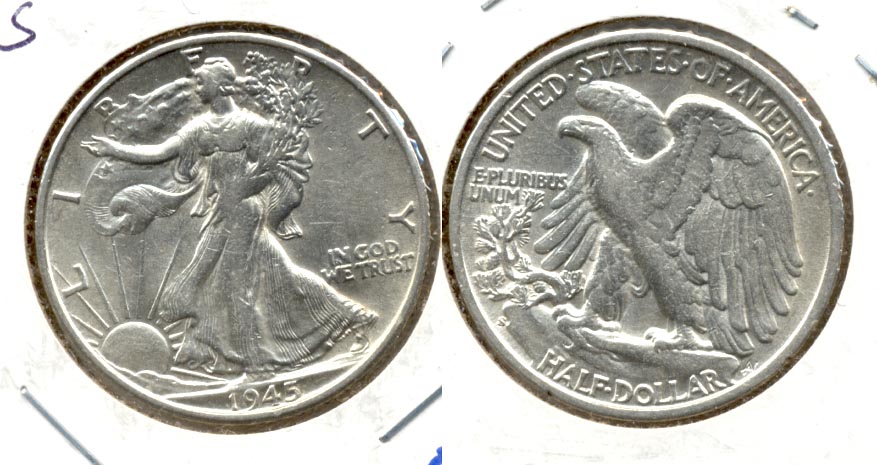 1945-S Walking Liberty Half Dollar AU-50 m Dipped