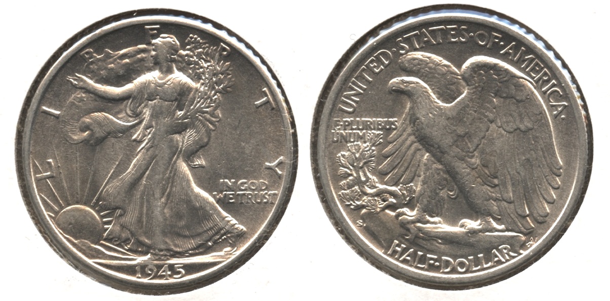 1945-S Walking Liberty Half Dollar AU-50 #p