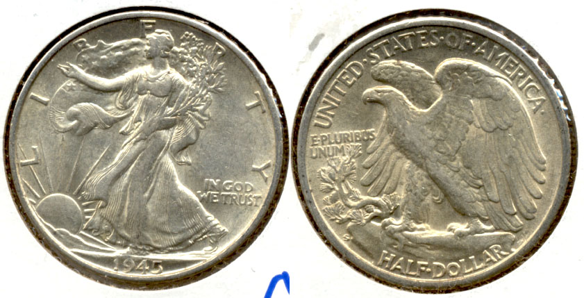 1945-S Walking Liberty Half Dollar AU-53
