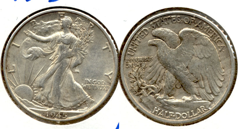 1945-S Walking Liberty Half Dollar AU-53 b