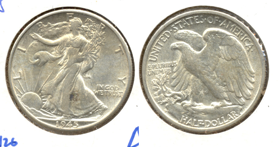 1945-S Walking Liberty Half Dollar AU-53 e