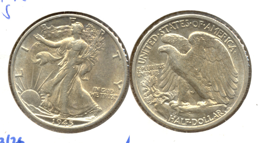 1945-S Walking Liberty Half Dollar AU-53 g