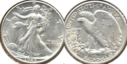 1945-S Walking Liberty Half Dollar AU-55