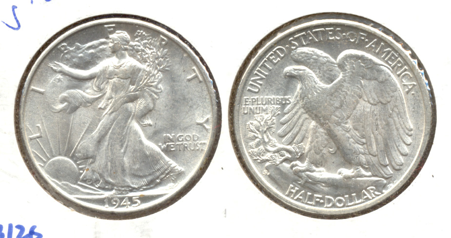 1945-S Walking Liberty Half Dollar AU-58