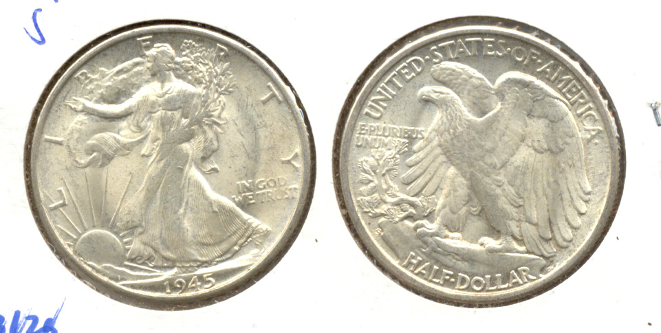 1945-S Walking Liberty Half Dollar AU-58 a