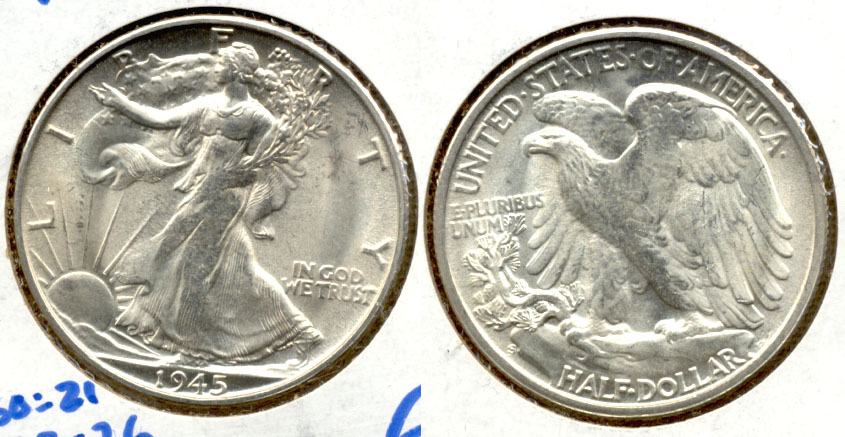 1945-S Walking Liberty Half Dollar MS-63