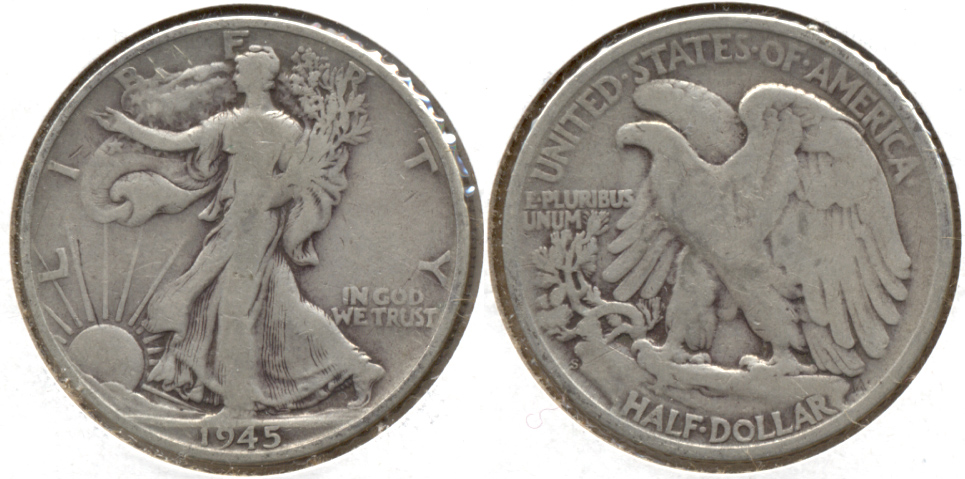 1945-S Walking Liberty Half Dollar VG-8 a