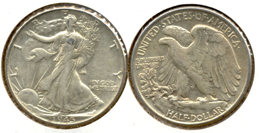 1945 Walking Liberty Half Dollar AU-50 a