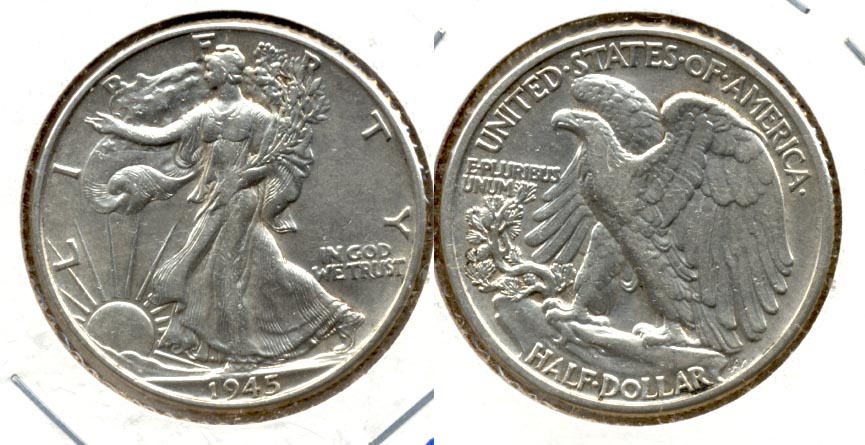 1945 Walking Liberty Half Dollar AU-50 h