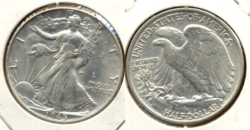 1945 Walking Liberty Half Dollar AU-55 a