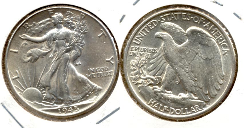 1945 Walking Liberty Half Dollar AU-55 m