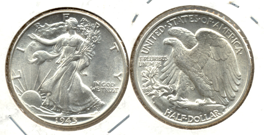 1945 Walking Liberty Half Dollar AU-58 a