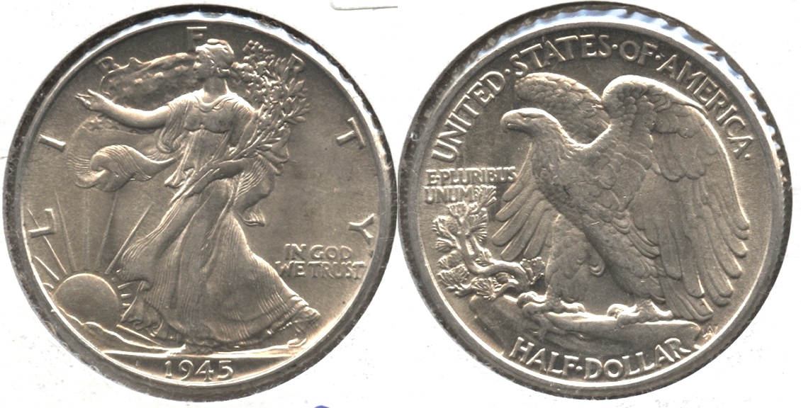 1945 Walking Liberty Half Dollar AU-58 #d