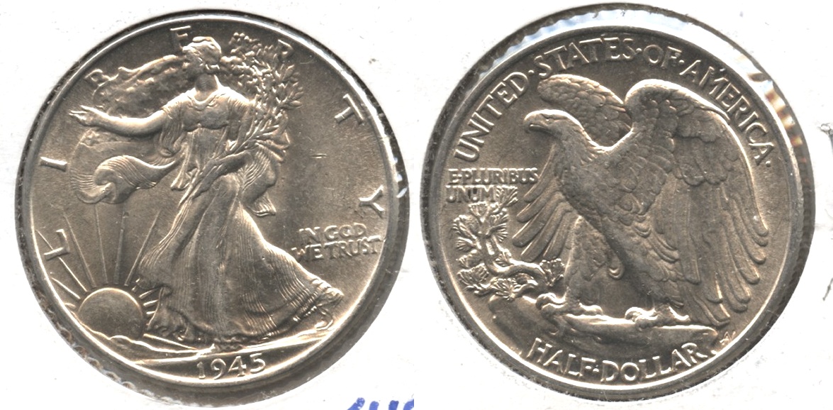 1945 Walking Liberty Half Dollar AU-58 #f