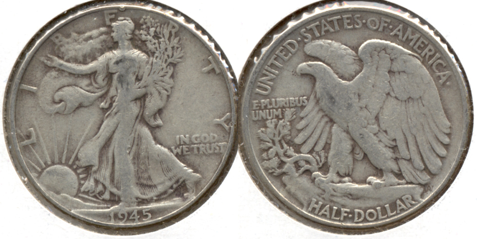 1945 Walking Liberty Half Dollar Fine-12 a