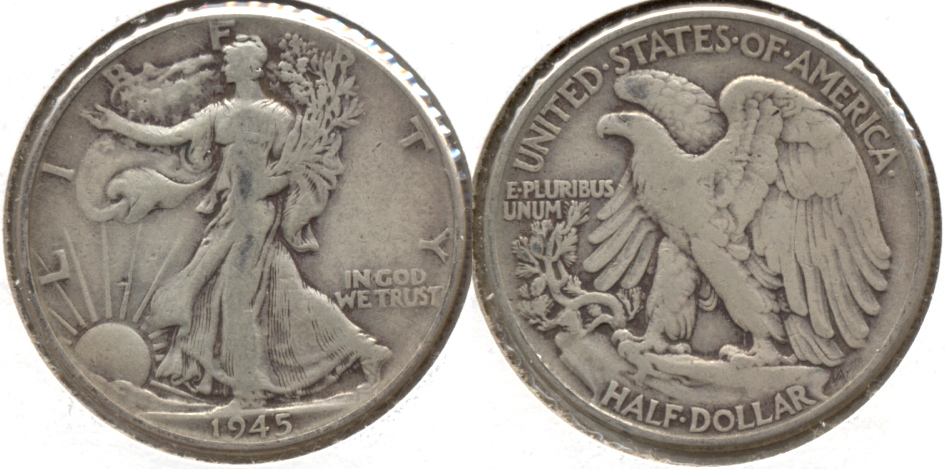 1945 Walking Liberty Half Dollar Fine-12 d
