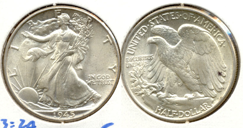 1945 Walking Liberty Half Dollar MS-63 a