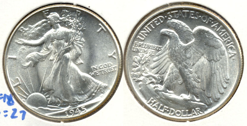 1945 Walking Liberty Half Dollar MS-63 c
