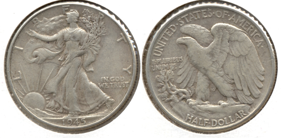 1945 Walking Liberty Half Dollar VF-20