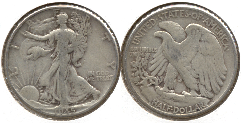 1945 Walking Liberty Half Dollar VG-10